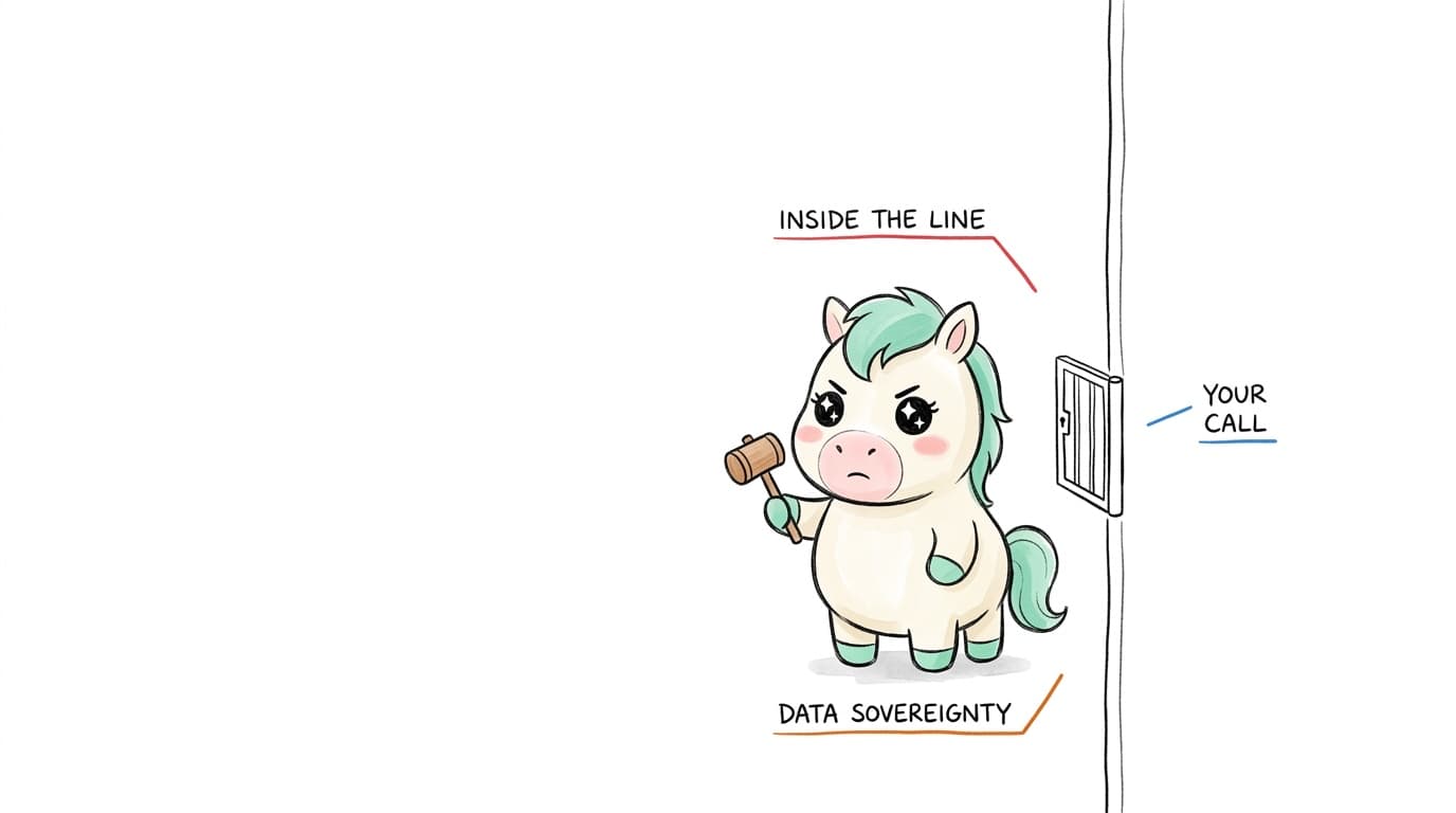 Illustration: inside the line, data sovereignty, your call