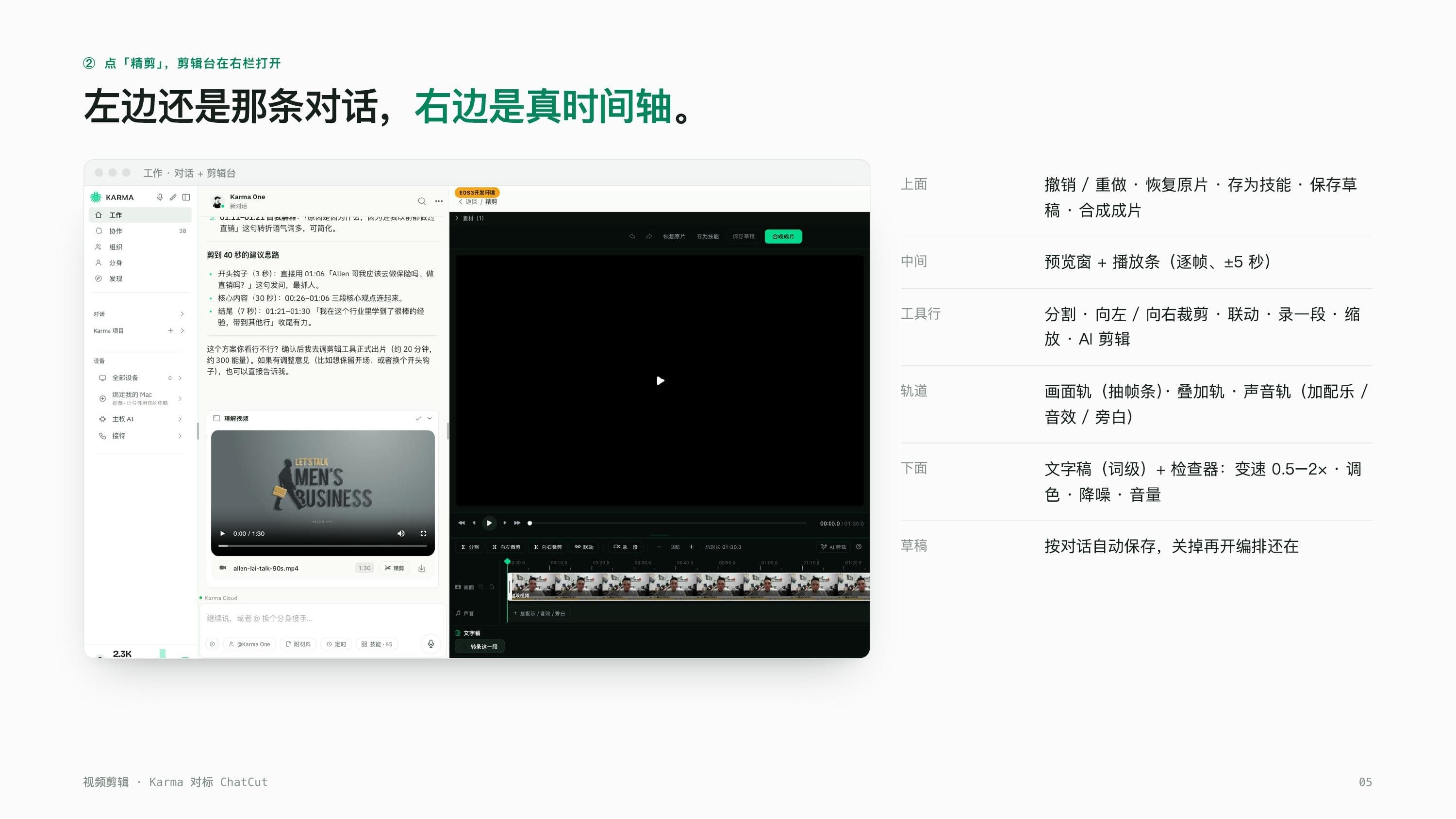 ChatCut is an editor that takes instructions. Karma is a team that can edit.