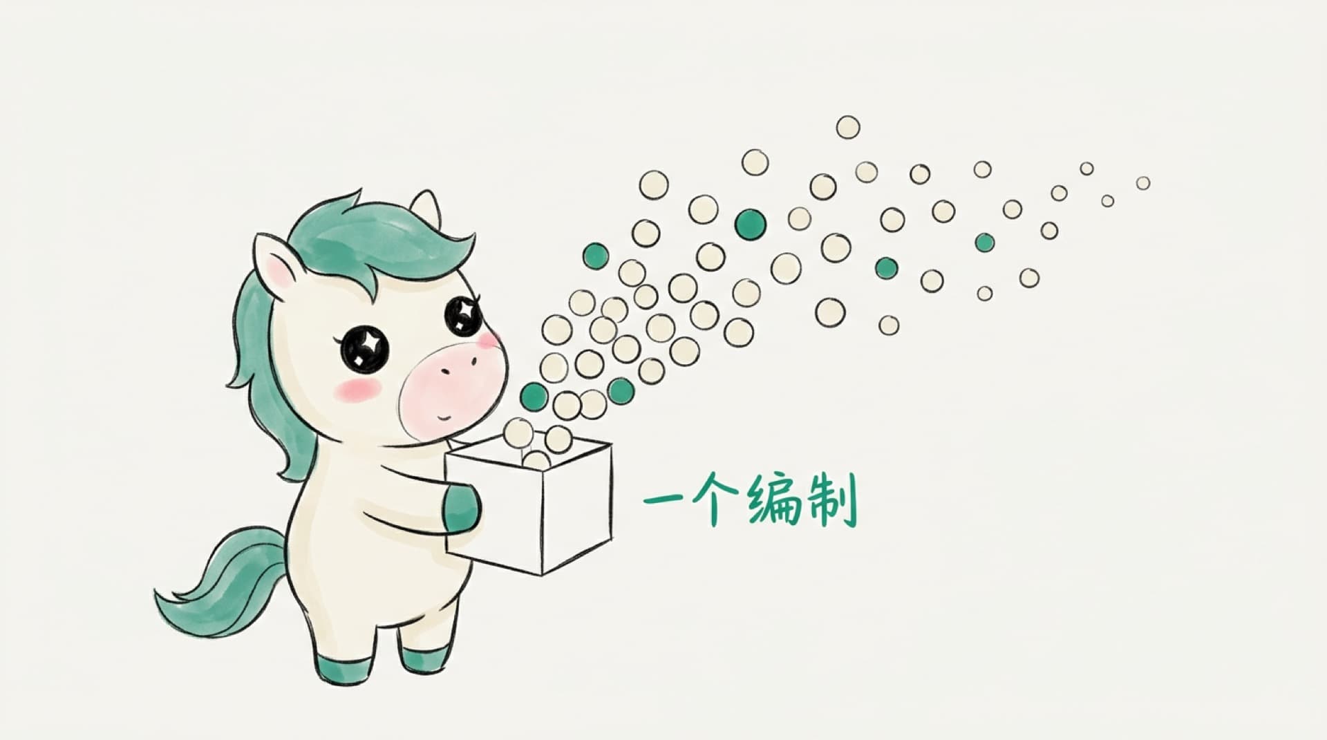 插画:吉祥物双手紧紧握住一个盒子,表情专注坚定
