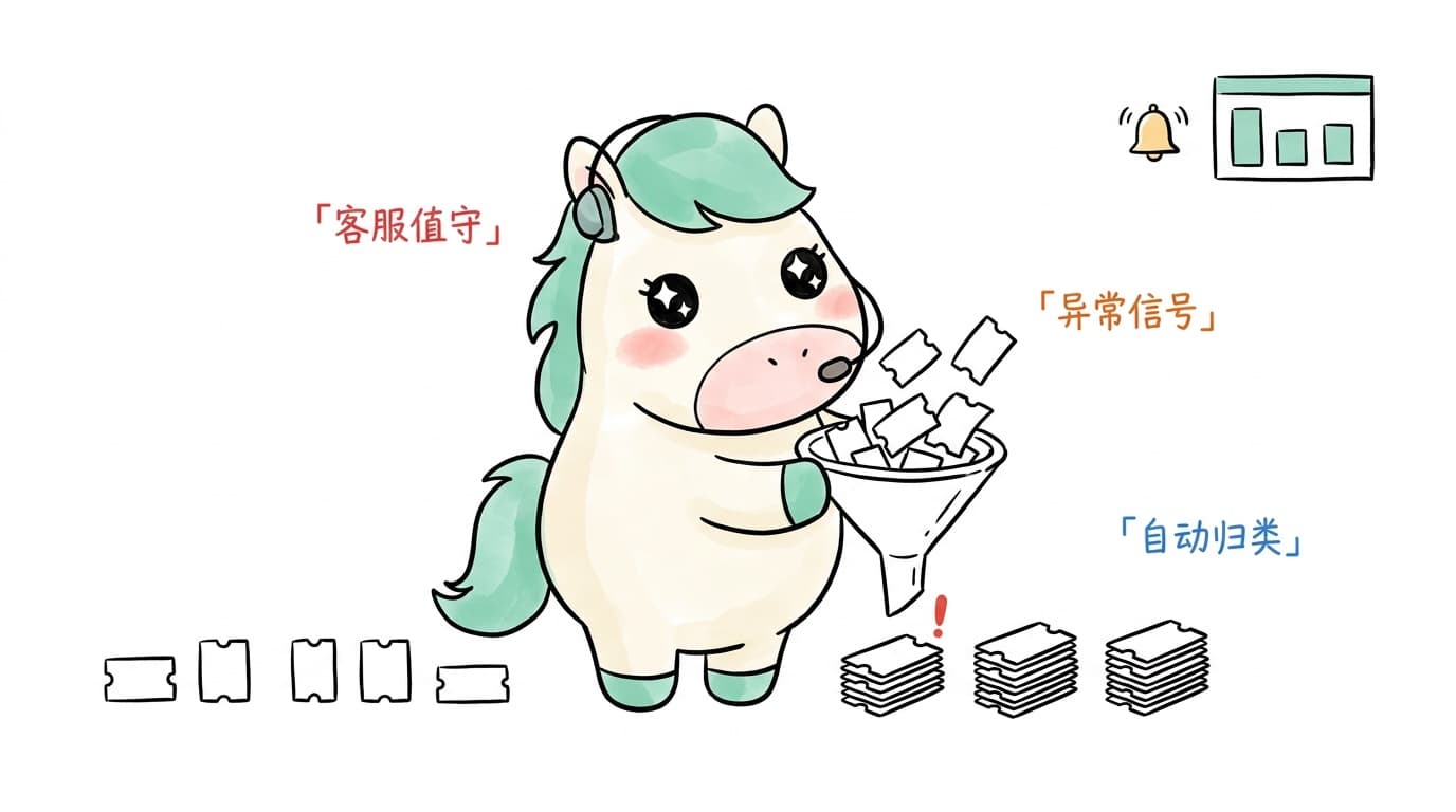 Customer service standby: the mascot automatically sorts anomalous ticket signals